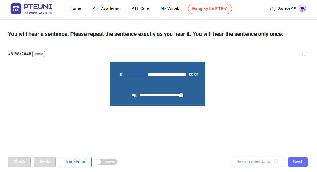 phần thi Repeat Sentence